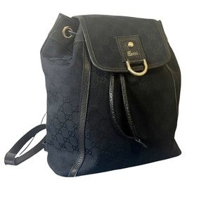 Gucci Black Monogram GG Backpack